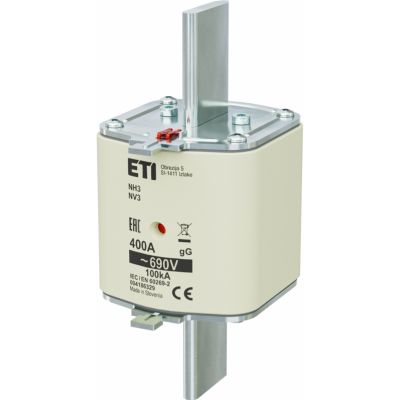 Wkładka topikowa NH zwłoczna KOMBI NH3 gG 400A 690V 004186329 ETI (004186329)