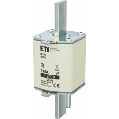 Wkładka topikowa NH zwłoczna z wybijakiem NH2/K gG 315A 690V 004114350 ETI (004114350)