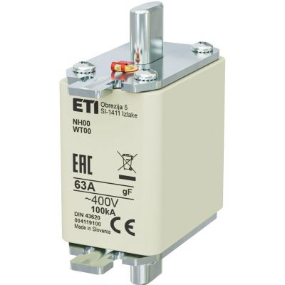 Wkładka topikowa NH szybka NH00 gF 63A 400V 004119100 ETI (004119100)