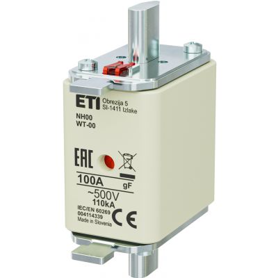 Wkładka topikowa NH szybka KOMBI NH00 WT-00 gF 100A 500V 004114339 ETI (004114339)