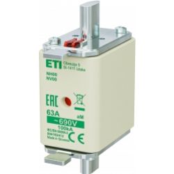 Wkładka topikowa NH silnikowa KOMBI NH00 aM 63A 690V 004182412 ETI (004182412)