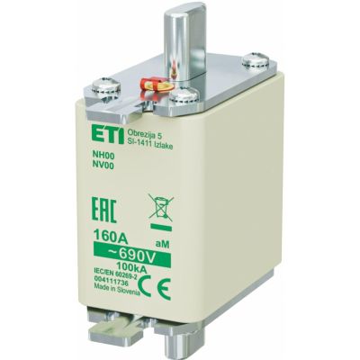 Wkładka topikowa NH silnikowa NH00 aM 160A 690V 004111736 ETI (004111736)