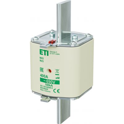 Wkładka topikowa NH silnikowa KOMBI NH3 aM 400A 690V 004186429 ETI (004186429)