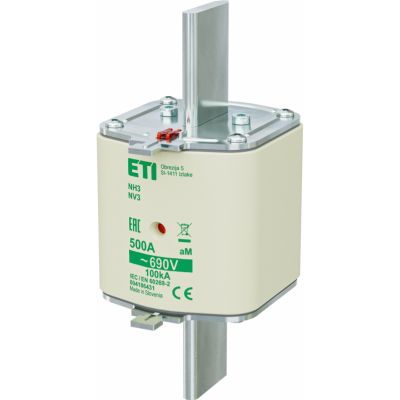 Wkładka topikowa NH silnikowa KOMBI NH3 aM 500A 690V 004186431 ETI (004186431)