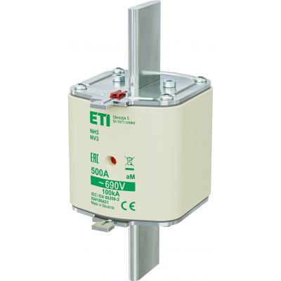 Wkładka topikowa NH silnikowa KOMBI NH3 aM 500A 690V 004186431 ETI (004186431)