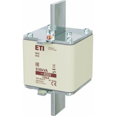 Wkładka topikowa NH transformatorowa NH3 gTr 909A 400V 630kVA 004115410 ETI (004115410)