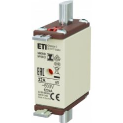 Wkładka topikowa NH zwłoczna KOMBI Zaczepy izolowane NH000/I gG 32A 500V 004191208 ETI (004191208)
