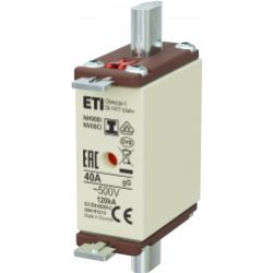 Wkładka topikowa NH zwłoczna KOMBI Zaczepy izolowane NH000/I gG 40A 500V 004191210 ETI (004191210)