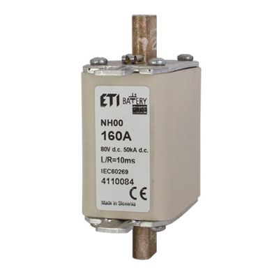 Wkładka topikowa NH do ochrony akumulatorów, magazynów energii DC NH00 gBat 80A 80V DC 004110081 ETI (004110081)