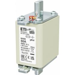 Wkładka topikowa NH do ochrony akumulatorów, magazynów energii DC NH00 gBat 50A 550V DC 004110218 ETI (004110218)