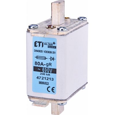 Wkładka topikowa ultraszybka M000UQ2/80A 690V 004721213 ETI (004721213)