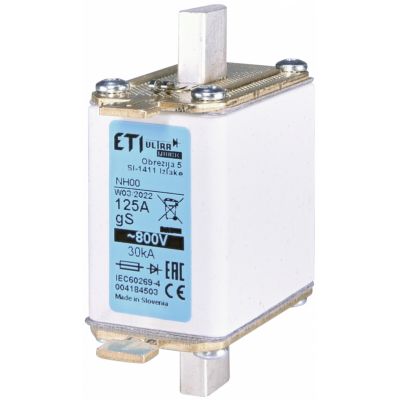 Wkładka topikowa ultraszybka 800V NH00 gS 100A 800V 004184500 ETI (004184500)