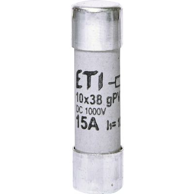 Wkładka topikowa cylindryczna PV CH10x38 gPV 15A 1000V UL 002625112 ETI (002625112)