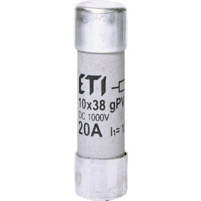 Wkładka topikowa cylindryczna PV CH10x38 gPV 20A 1000V UL 002625108 ETI (002625108)
