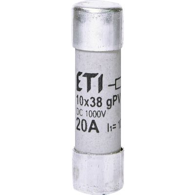 Wkładka topikowa cylindryczna PV CH10x38 gPV 20A 1000V UL 002625108 ETI (002625108)