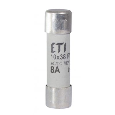 Wkładka topikowa cylindryczna PV gR 700V CH10x38 gR 8A 700V AC DC 002625020 ETI (002625020)