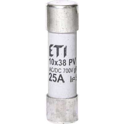 Wkładka topikowa cylindryczna PV gR 700V CH10x38 gR 25A 700V AC DC 002625025 ETI (002625025)