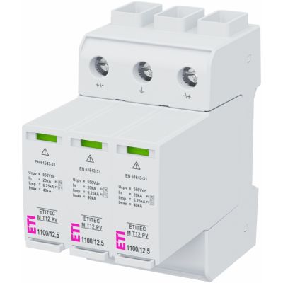 Ogranicznik przepięć T1 T2 (B C) - do systemów PV ETITEC M T12 PV 1100/12,5 Y 002440511 ETI (002440511)