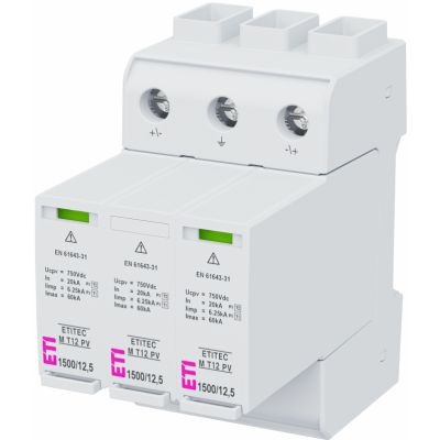 Ogranicznik przepięć T1 T2 (B C) - do systemów PV ETITEC M T12 PV 1500/12,5 Y 002440513 ETI (002440513)
