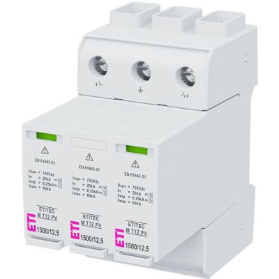 Ogranicznik przepięć T1 T2 (B C) - do systemów PV ETITEC M T12 PV 1500/12,5 Y 002440513 ETI (002440513)