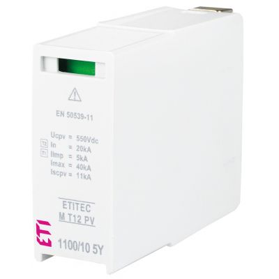 Moduł wymienny do ogran.przepięć T1,T2 (kl.B,C) do systemów PV MOD. M T12 PV 550/5 5Y S 002440678 ETI (002440678)