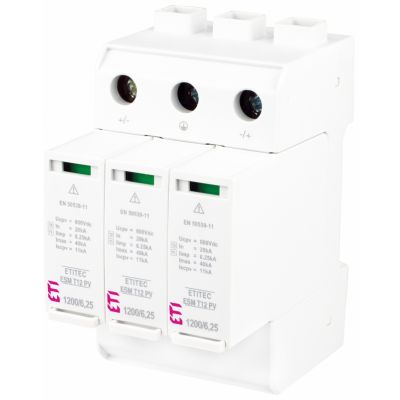 Ogranicznik przepięć T1 T2 (B C) - do systemów PV ETITEC ESM T12 PV 1200/6,25 Y 002440640 ETI (002440640)