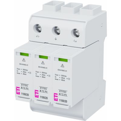 Ogranicznik przepięć T2 (C) - do systemów PV ETITEC M T2 PV 1100/20 Y 002440515 ETI (002440515)