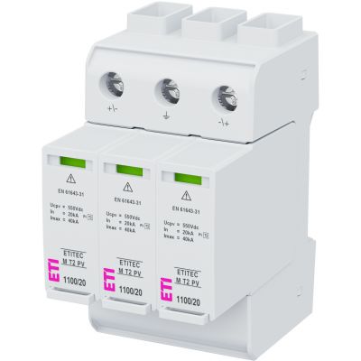 Ogranicznik przepięć T2 (C) - do systemów PV ETITEC M T2 PV 1100/20 Y 002440515 ETI (002440515)