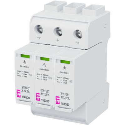 Ogranicznik przepięć T2 (C) - do systemów PV ETITEC M T2 PV 1500/20 Y 002440517 ETI (002440517)