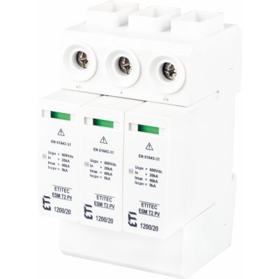Ogranicznik przepięć T2 (C) - do systemów PV ETITEC ESM T2 PV 1200/20 Y RC 002440681 ETI (002440681)
