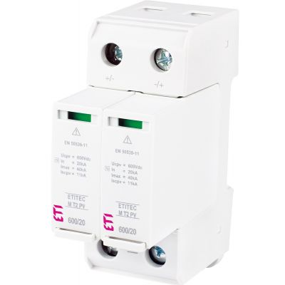 Ogranicznik przepięć T2 (C) - do systemów PV ETITEC M T2 PV 600/20 002440620 ETI (002440620)