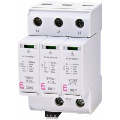 Ogranicznik przepięć T1+T2 (B+C) ETITEC M T12 300/7 3+0 RC 002440505 ETI (002440505)