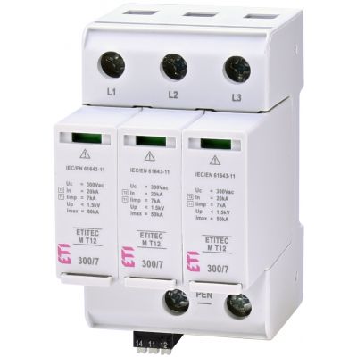 Ogranicznik przepięć T1+T2 (B+C) ETITEC M T12 300/7 3+0 RC 002440505 ETI (002440505)