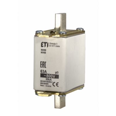 Wkładka topikowa NH zwłoczna NH00 gG 63A 800V 004184495 ETI (004184495)