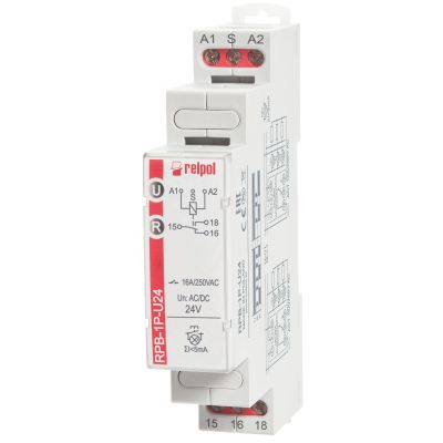 RELPOL Przekaźnik impulsowy-bistabilny  1P, 24 VAC/DC  RPB-1P-U24 864383 (864383)