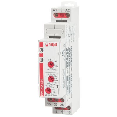 RELPOL Przekaźnik czasowy, działanie po zaniku napięcia, 12…240 V AC/DC  RPC-2A-UNI 863217 (863217)