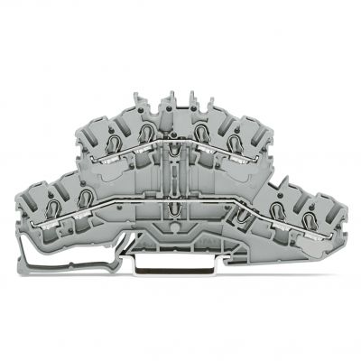 Dwupiętrowa złączka 4-przewodowa złączka przelotowa/przelotowa szara /50szt./ WAGO (2002-2401)