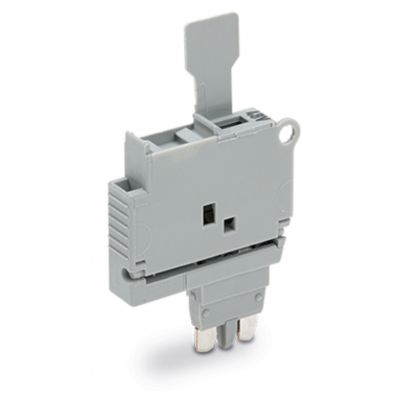 Wtyk bezpiecznikowy z uchwytem do aparatowej wkł. bezpiecz. 5x20mm szary /50szt./ WAGO (2004-911/1000-542)