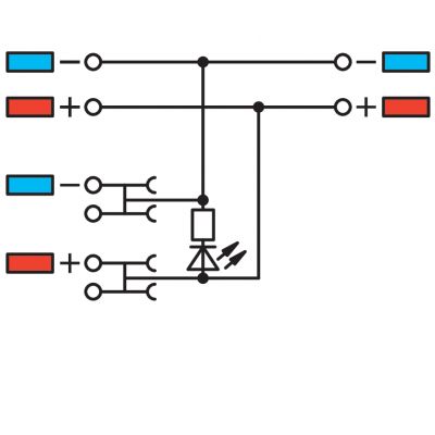 3-przewodowa złączka zasilająca do czujników LED zielona pomarańczowa /15szt./ WAGO (2000-5372/1102-953)