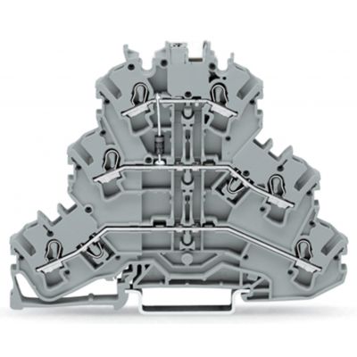 Złączka szynowa 3-pietrowa diodowa 4mm2 szara 2002-3211/1000-410 TOPJOBS /50szt./ WAGO (2002-3211/1000-410)