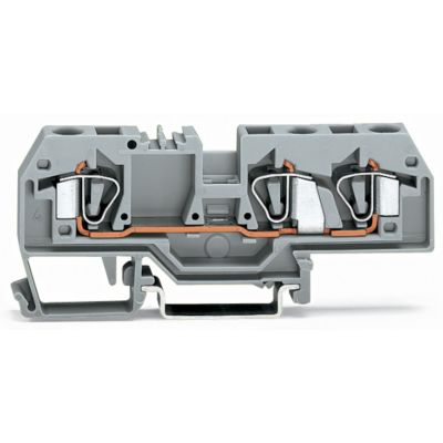 3-przewodowa złączka przelotowa 6mm2 szara /25szt./ WAGO (282-681)