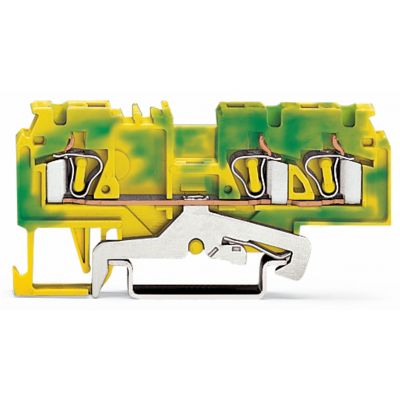 3-przewodowa złączka PE 4mm2 żółto-zielona /100szt./ WAGO (880-687/999-940)
