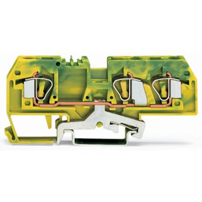 3-przewodowa złączka PE 6mm2 żółto-zielona /25szt./ WAGO (282-687/999-950)