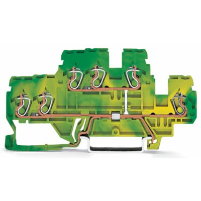 Złączka 2-piętrowa PE 6-przewodowa 2,5mm2 żółto-zielona 870-537 /50szt./ WAGO (870-537)