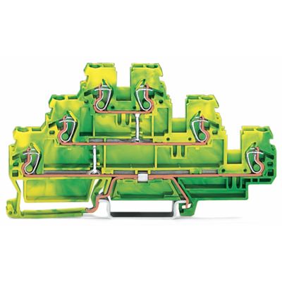 Złączka szynowa 3-piętrowa PE 2,5mm2 żółto-zielony 870-557 /50szt./ WAGO (870-557)