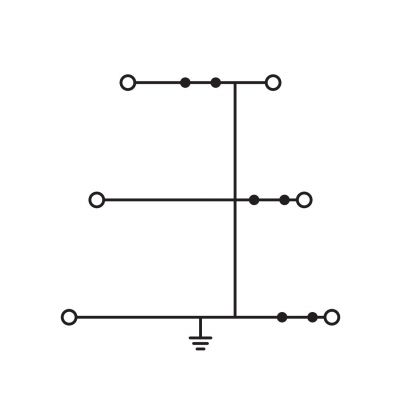 Złączka szynowa 3-piętrowa PE 2,5mm2 żółto-zielony 870-557 /50szt./ WAGO (870-557)