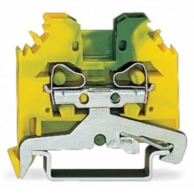 2-przewodowa złączka PE 4mm2 żółto-zielona /100szt./ WAGO (281-107)