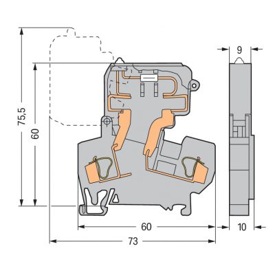 Złączka bezpiecznikowa 10mm szara 281-613/281-417 /50szt./ WAGO (281-613/281-417)