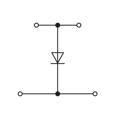 Dwupiętrowa złączka diodowa 2,5mm2 szara 870-540/281-411 /50szt./ WAGO (870-540/281-411)