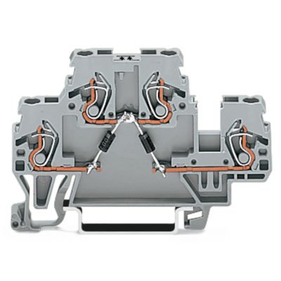 Dwupiętrowa złączka diodowa 2,5mm2 szara 870-541/281-490 /50szt./ WAGO (870-541/281-490)
